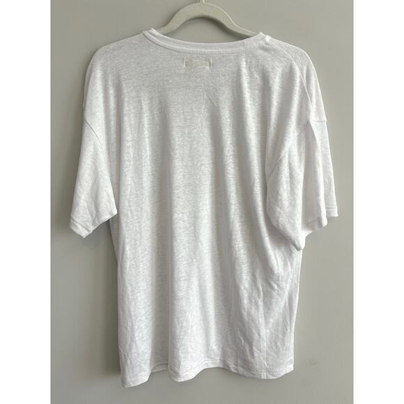 NWT Madewell Linen-Blend Crewneck Oversized Tee In White Size Large - Picture 6 of 6